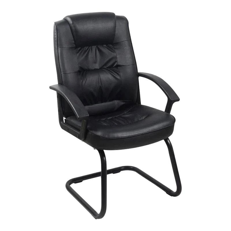 Brooklyn Visitor Office Chair in high-quality black PVC with cantilever base and armrests