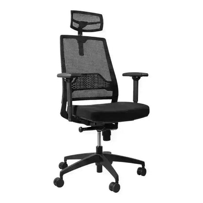 Black mesh Bolt High-Back Office Chair with adjustable lumbar support and wheels