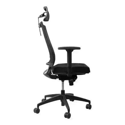 Black Bolt High-Back Office Chair with Adjustable Lumbar Support and Mesh Back