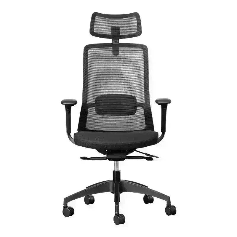 Black Capri Mesh Executive High-Back Office Chair with adjustable features and lumbar support