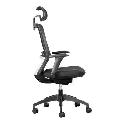 Black Capri Mesh Executive High-Back Office Chair with adjustable features and headrest