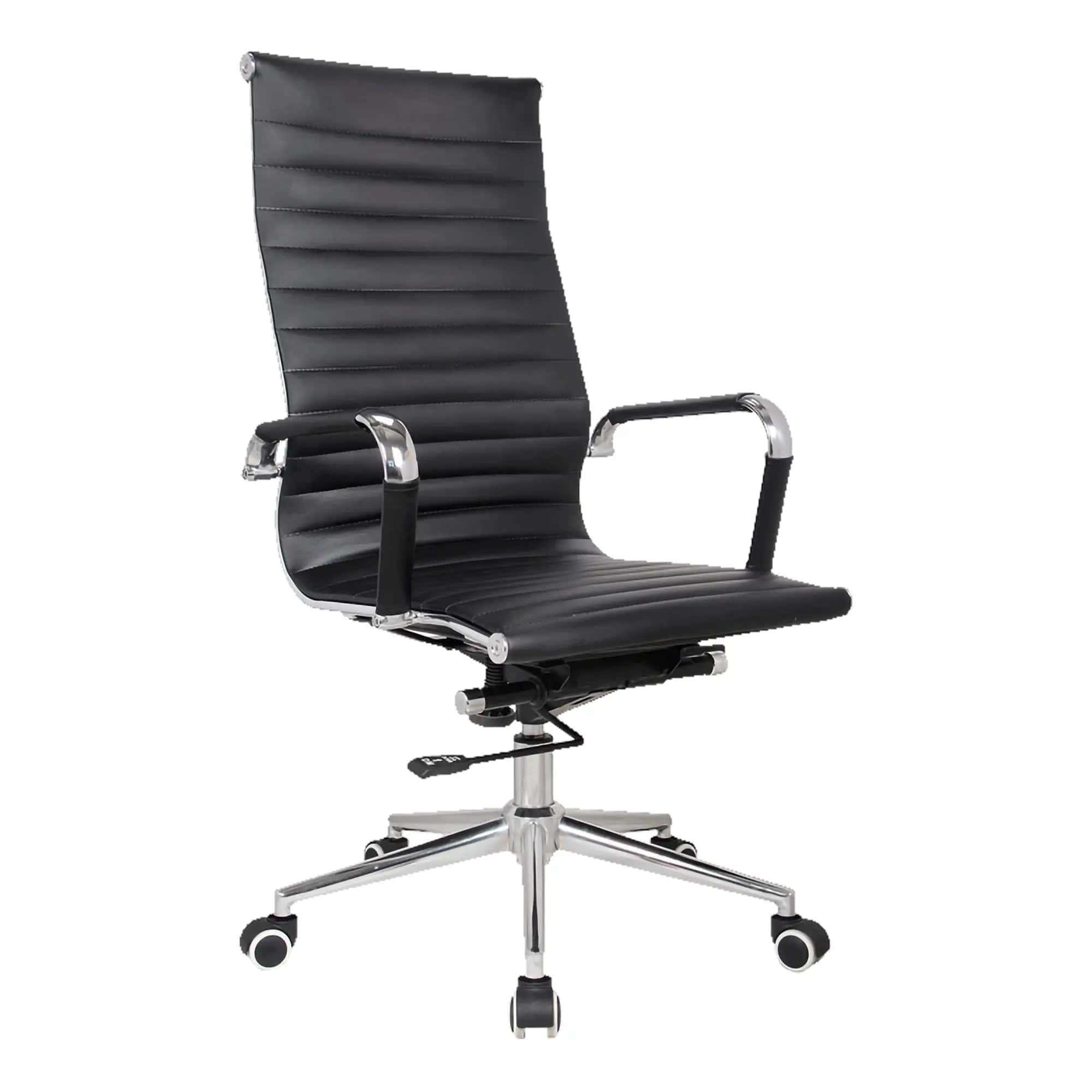 Classic Eames Genuine Leather High-Back Office Chair 