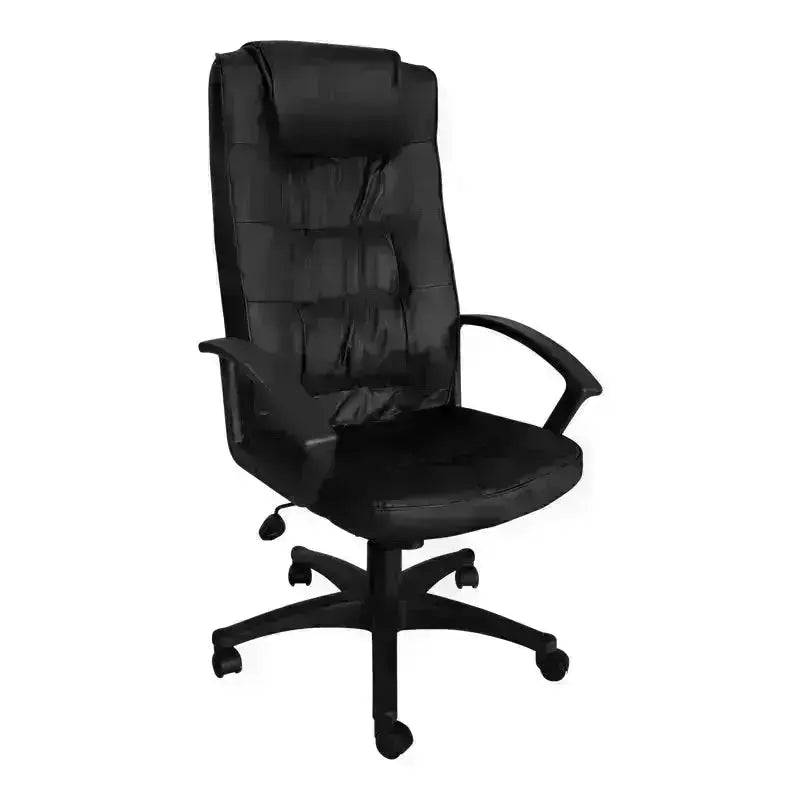 Black leather Concorde Maxi High-Back Office Chair with plush PU armrests and wheels