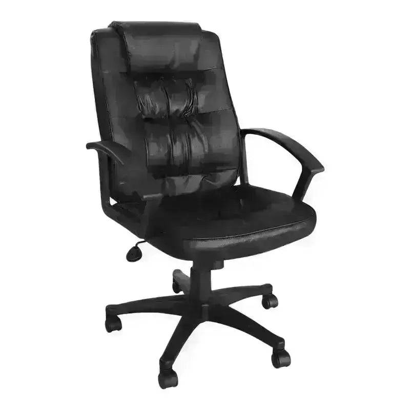 Concorde Black Leather Office Chair with gas height adjustment and tilt mechanism