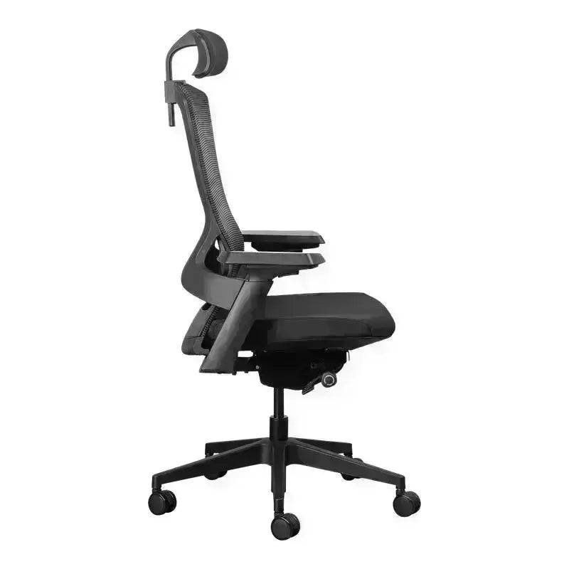 Black Firefly Mesh Executive High-Back Office Chair with Headrest and Adjustable Armrests