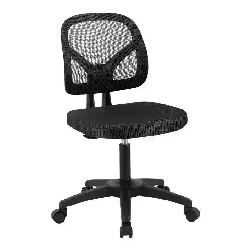 Black Mesh Fabric Seat Office Chair with Gas Height Adjustment and wheels for comfort