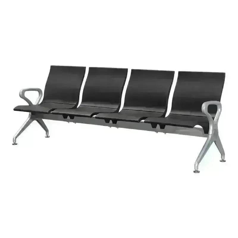 Four Seater Polyurethane Public Airport Bench with Armrests and metal frame