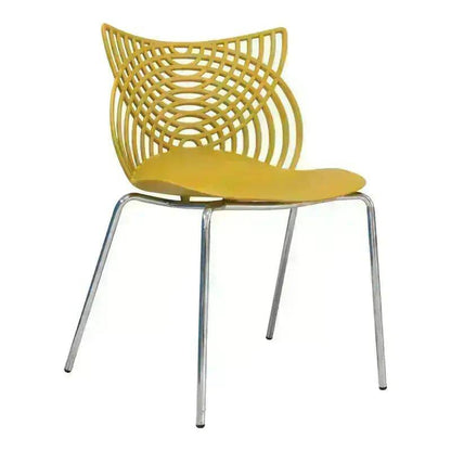 Modern Ivy Café Chair featuring durable polypropylene, chrome steel legs, and curved backrest