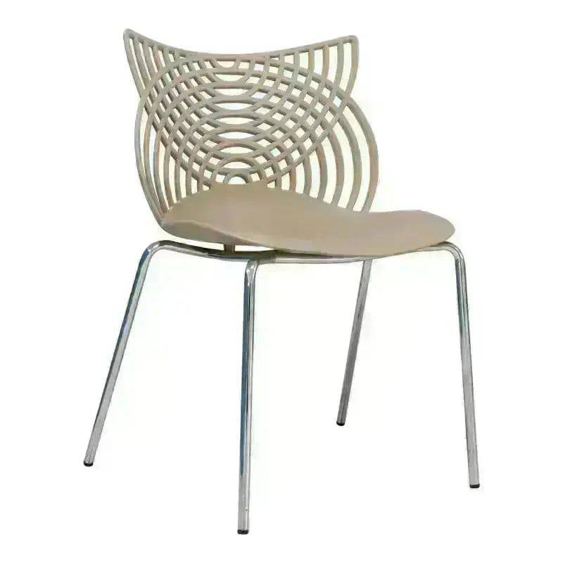 Modern Ivy Café Chair with chrome steel legs and durable polypropylene patterned back