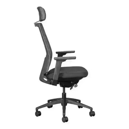 Black Mira Mesh Executive High-Back Office Chair with adjustable features and armrests