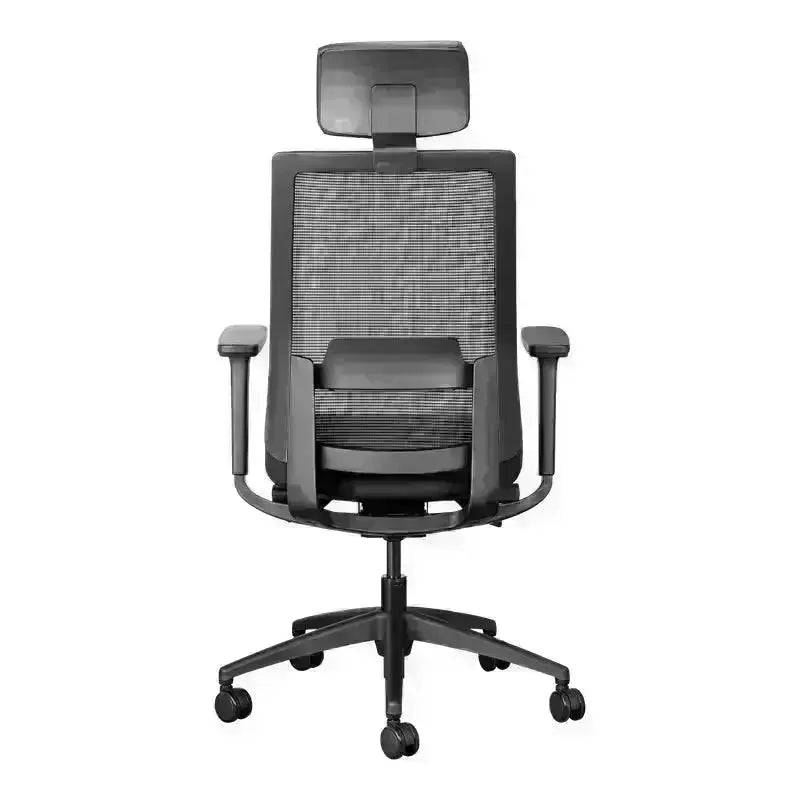 Black Mira Mesh Executive High-Back Office Chair with adjustable headrest and wheels