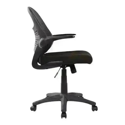 Black Mesh Sit Operator Office Chair with Armrests and Wheels for comfortable seating