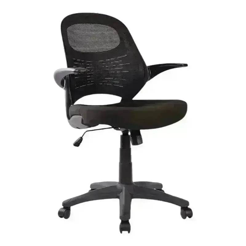 Black Mesh Sit Operator Office Chair with Armrests and Wheels for comfort and support