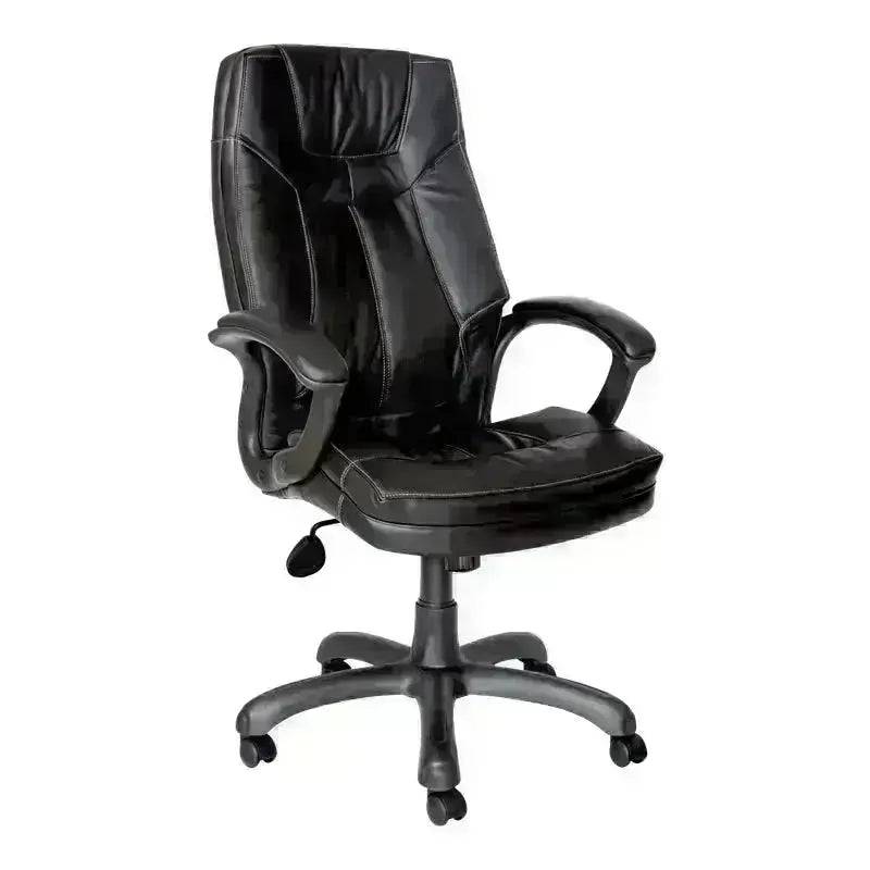 Black leather Stallion High-Back Office Chair with swivel & tilt and gas height adjuster