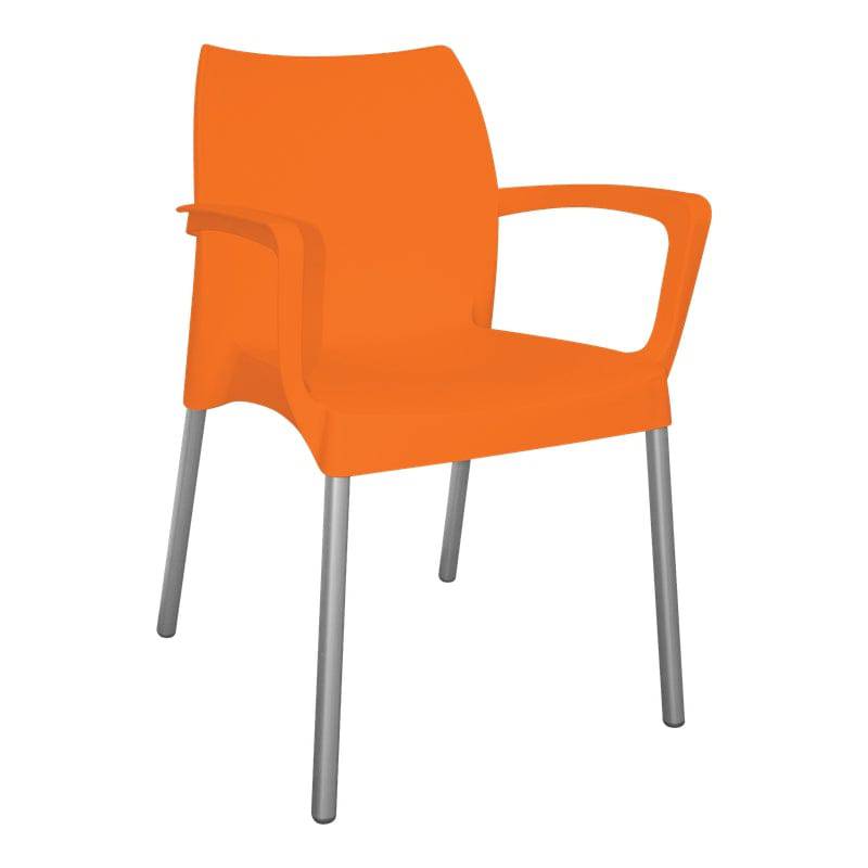 Modern Orange Plastic Star Arm Café Chair with Metal Legs in CDN shop files