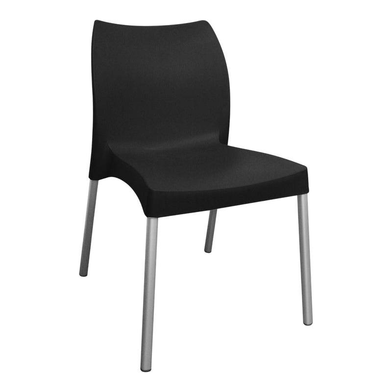 Black Plastic Café Chair with Metal Legs in CDN shop files for modern furniture