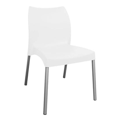 White Plastic Café Chair with Metal Legs in CDN Shop Files offering modern design options