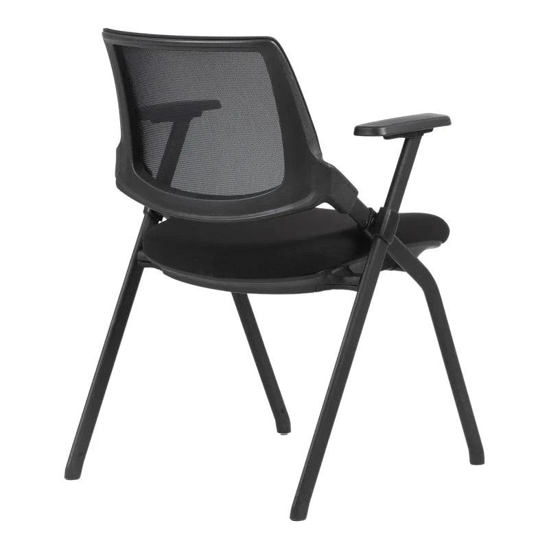 Trainex Conference Black Mesh Office Chair with Armrests and four legs for optimal comfort