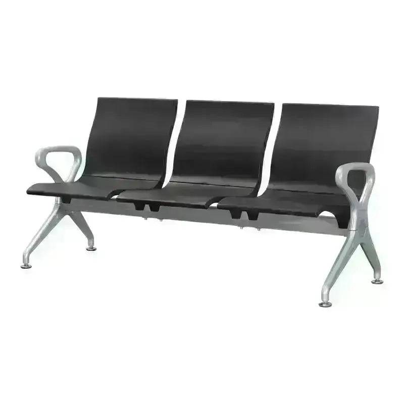 Three Seater Polyurethane Public Waiting Room Bench with metal frame and armrests