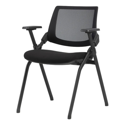 Trainex Conference Black Mesh Office Chair with Armrests 