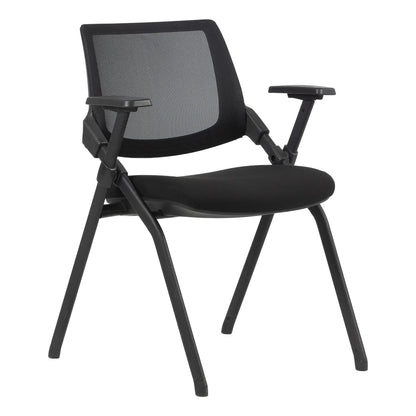 Trainex Conference Black Mesh Office Chair with Armrests 