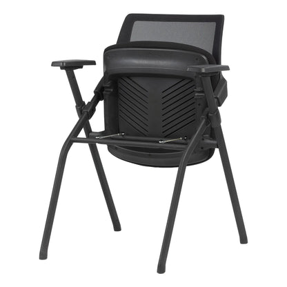 Trainex Conference Black Mesh Office Chair with Armrests 