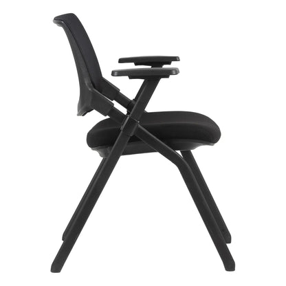 Trainex Conference Black Mesh Office Chair with Armrests 