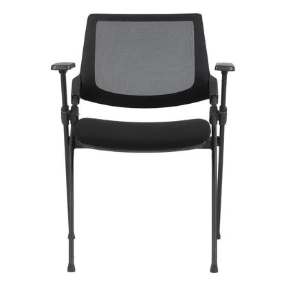 Trainex Conference Black Mesh Office Chair with Armrests 