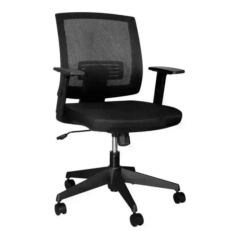 Black Mesh Operators Office Chair with Lumbar Support and Wheels for comfort and style