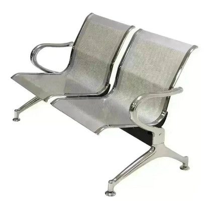 Metal two seater heavy duty standard steel public bench for waiting areas