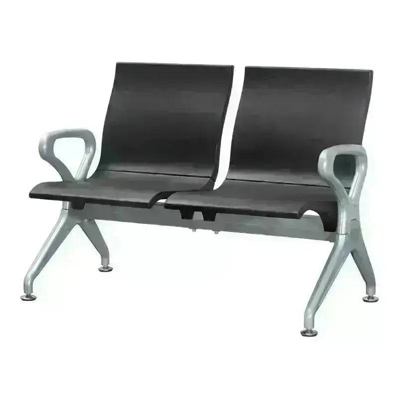 Two Seater Polyurethane Public Seating Bench with Metal Frame in black design