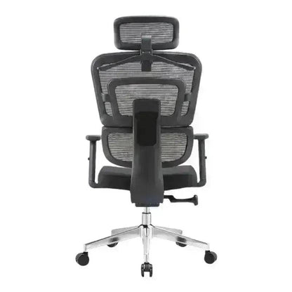 Ergo High-Back Office Chair with headrest, adjustable armrests, and chrome base