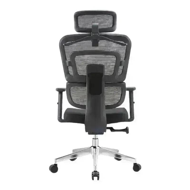 Ergo High-Back Office Chair with headrest, adjustable armrests, and chrome base