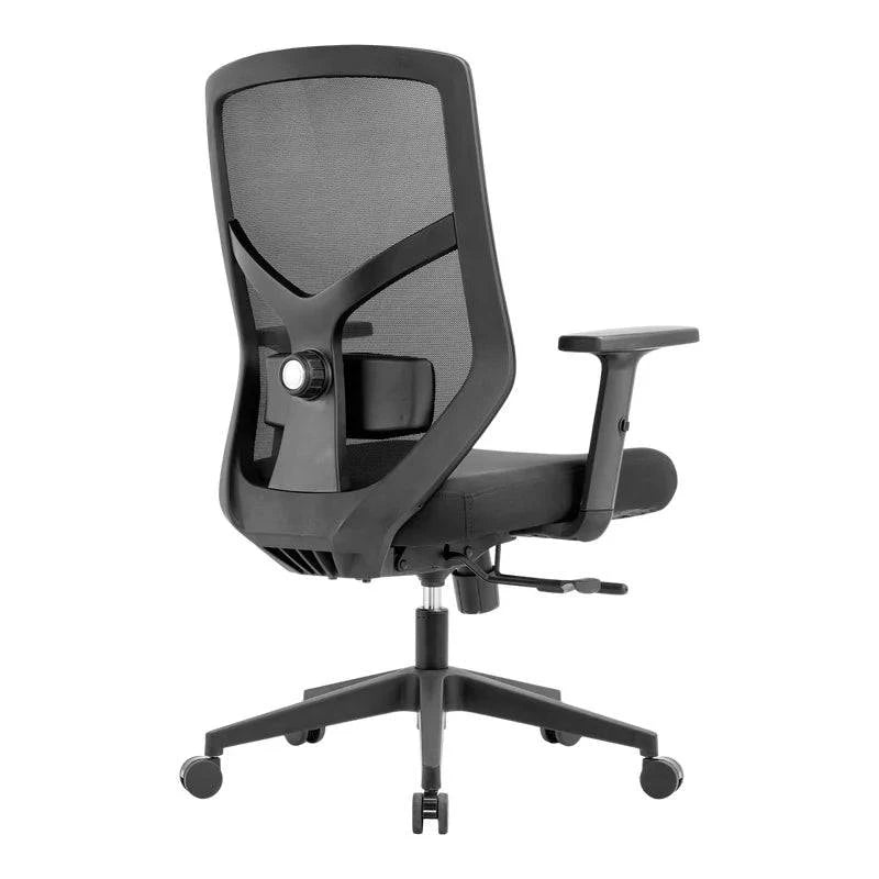 Black mesh Veco Ergonomic Medium-Back Office Chair with adjustable armrests and lumbar support