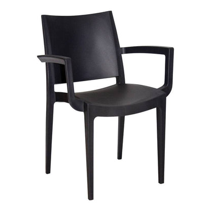 Wanda Café Heavy Duty Black Dining Chair with Armrests for stylish comfort