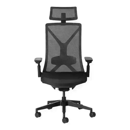 Black Mesh Executive High-Back Office Chair with Headrest and Armrests for comfort