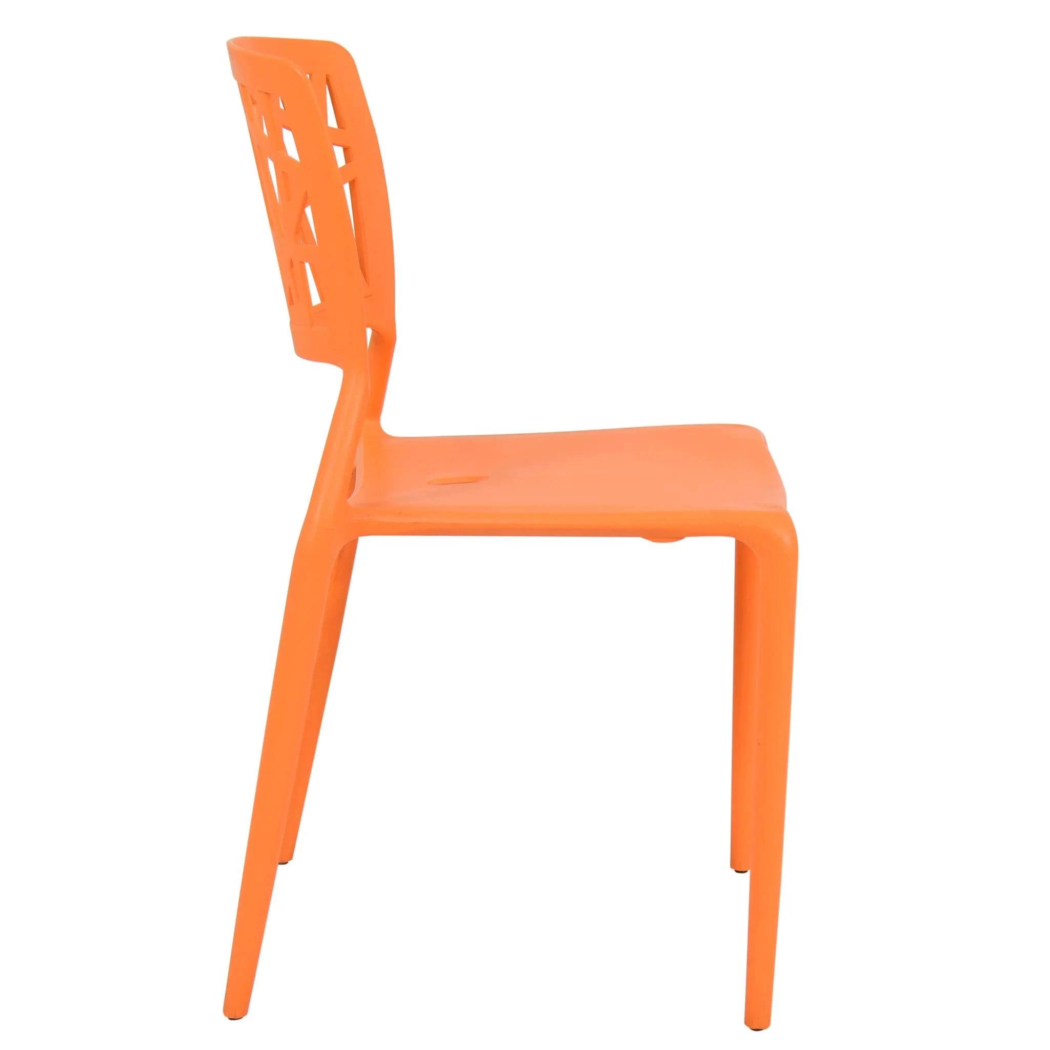 Modern orange Dondoli e Pocci Viento Restaurant Chair with perforated backrest