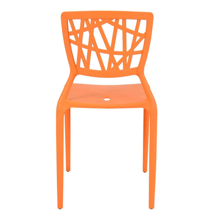 Modern orange Dondoli e Pocci Viento Restaurant Chair with geometric cutout backrest