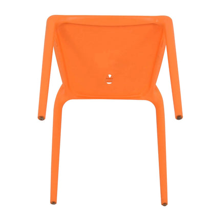 Orange plastic molded Dondoli e Pocci Viento Restaurant Chair with modern design