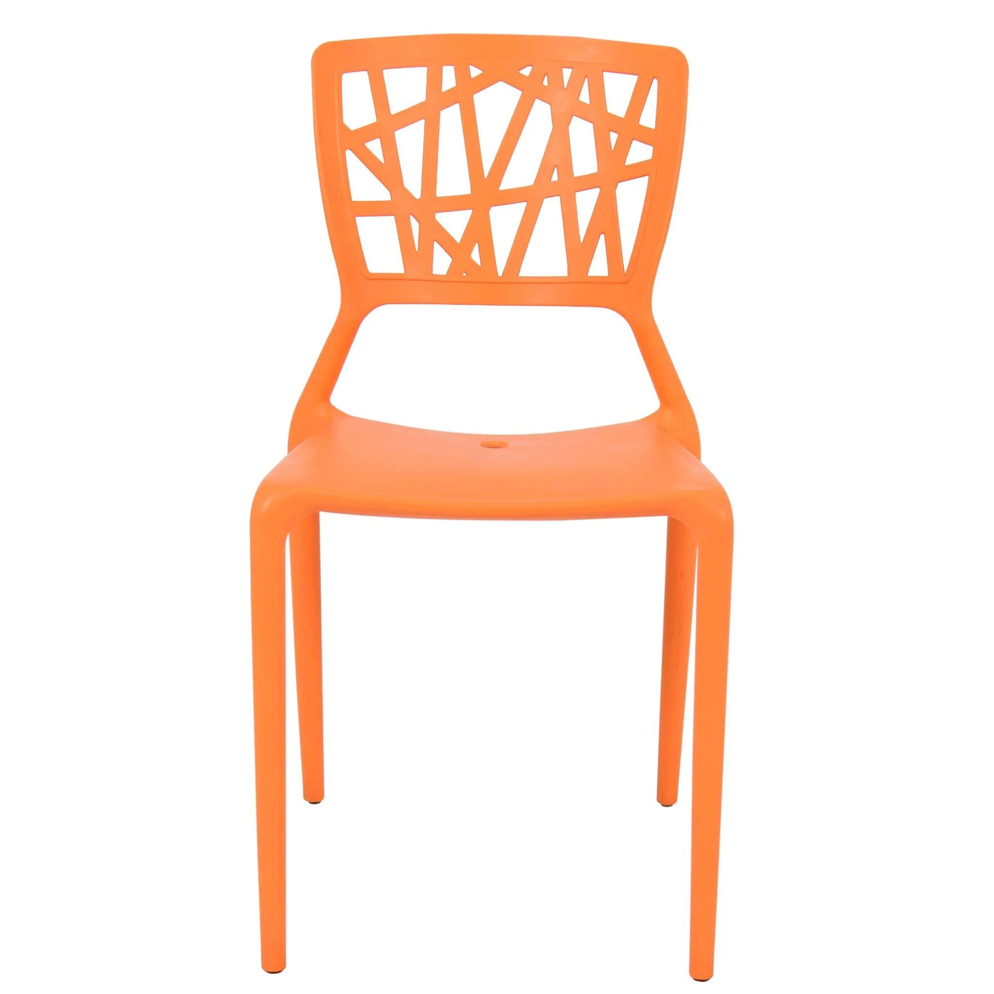 Modern orange Dondoli e Pocci Viento Restaurant Chair with geometric cutout backrest