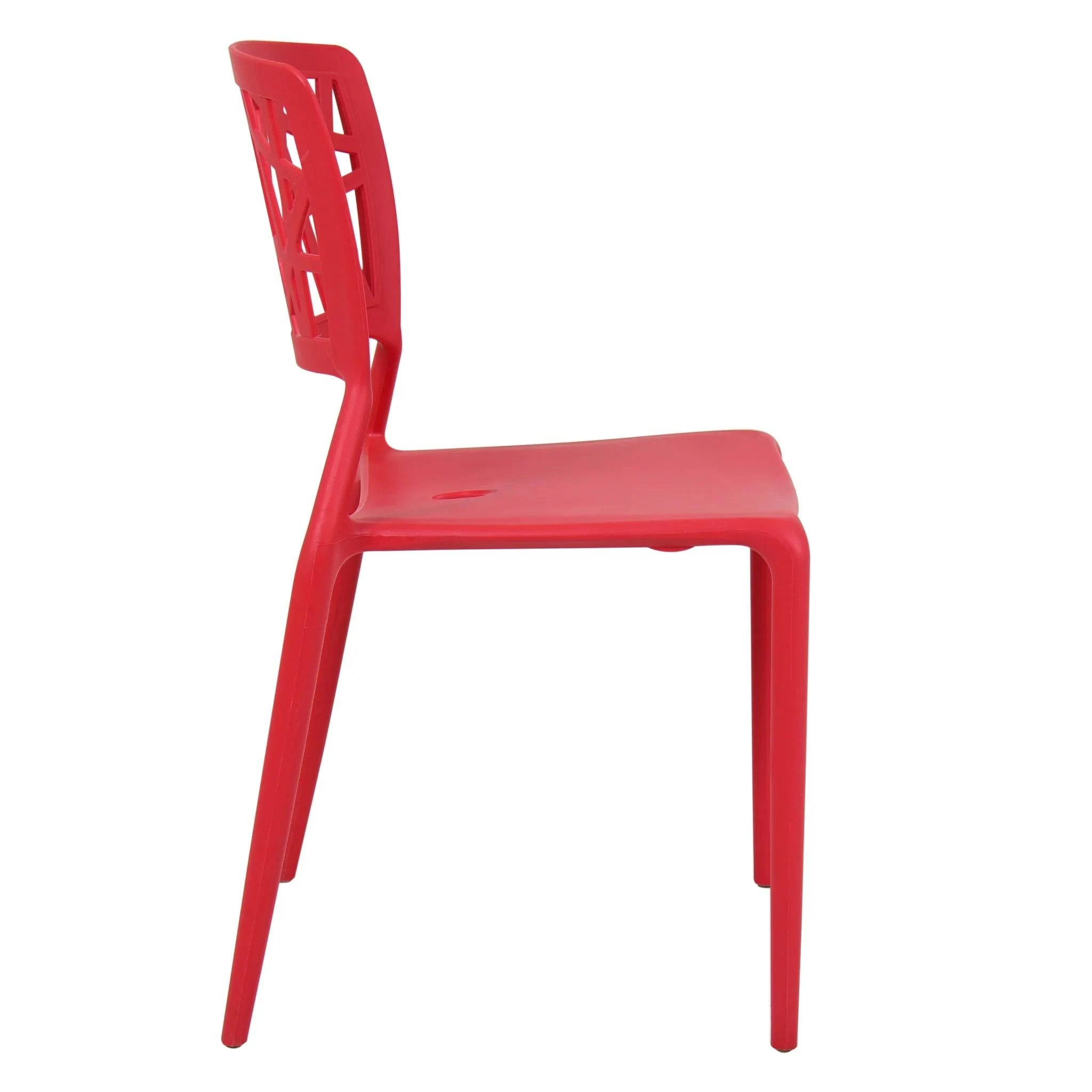 Modern red Dondoli e Pocci Viento Restaurant Chair with geometric cutout pattern