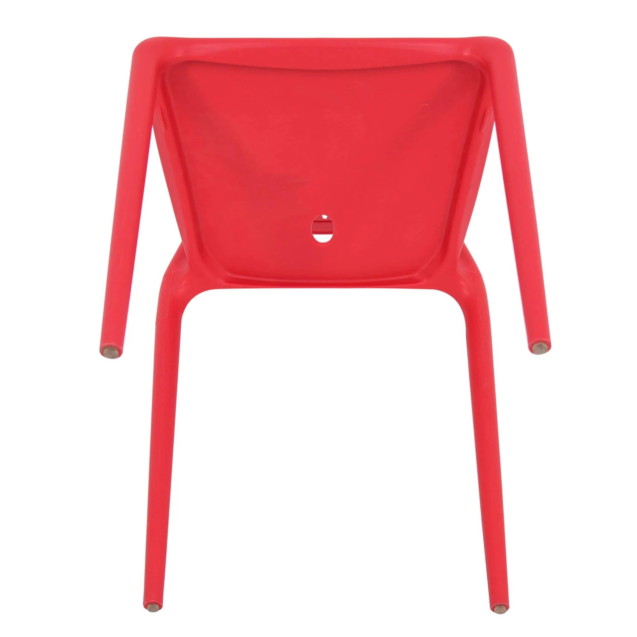 Red molded chair with curved backrest from Dondoli e Pocci Viento Restaurant Chair