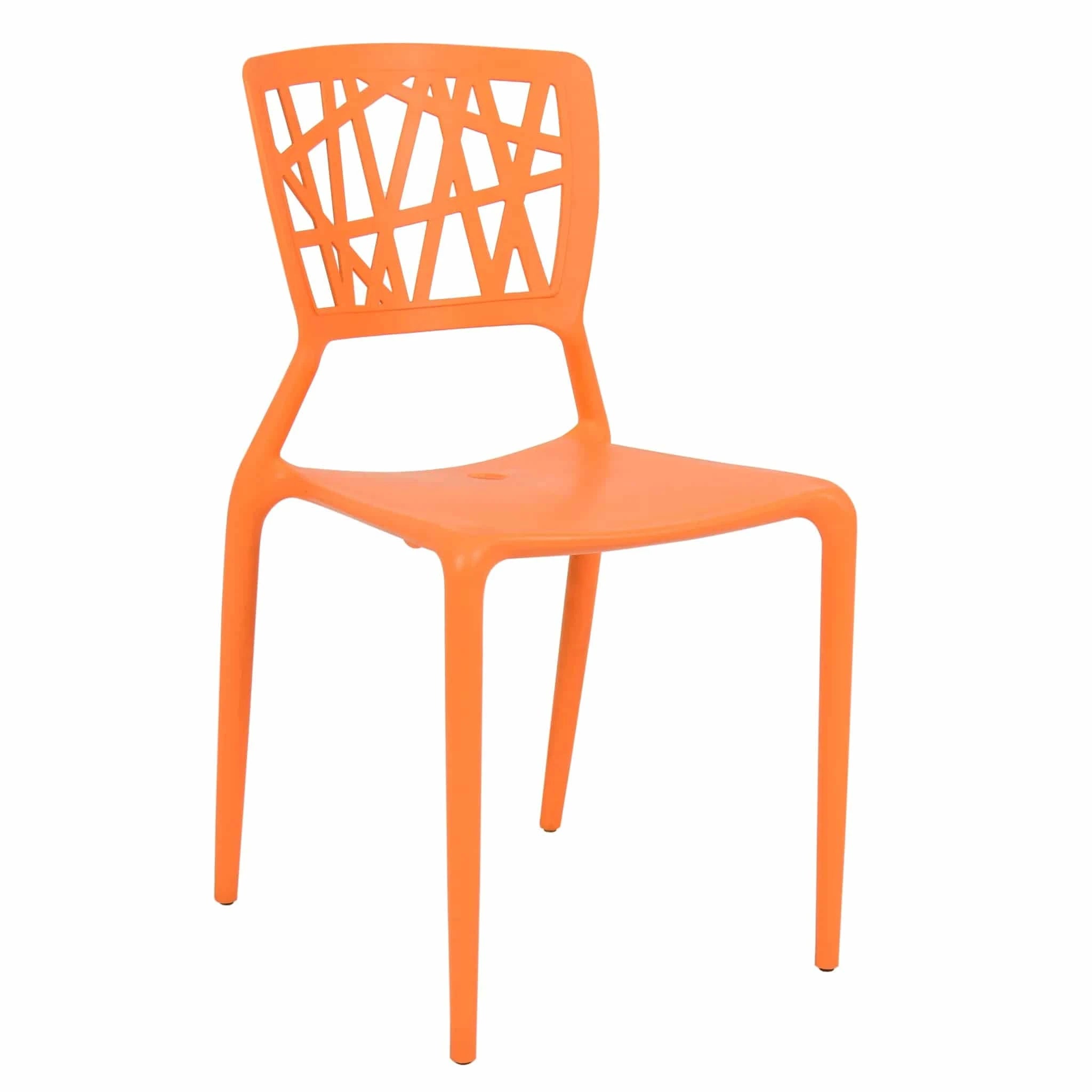 Orange Dondoli e Pocci Viento Restaurant Chair with geometric pattern backrest