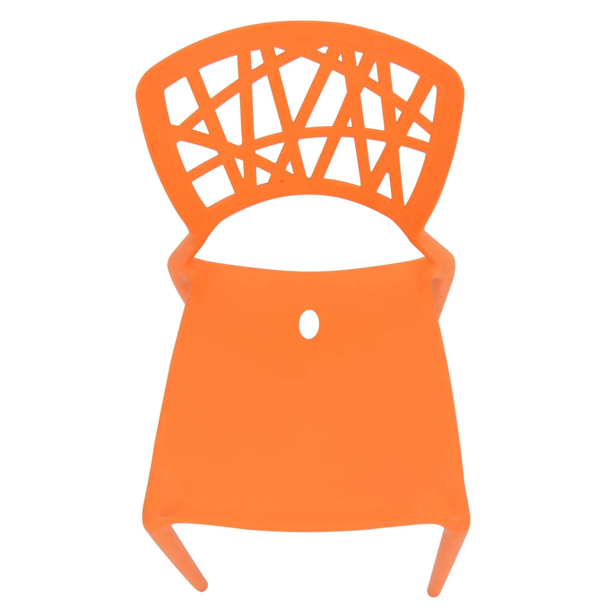 Orange Dondoli e Pocci Viento Restaurant Chair with decorative latticed backrest