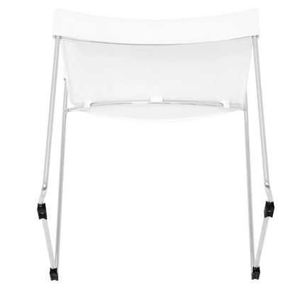 White Marquise Restaurant Chair with chrome legs and fabric seat on wheels