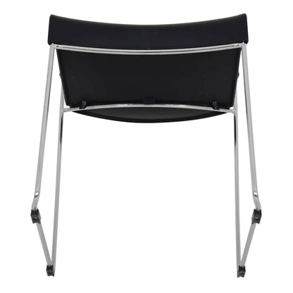 Modern Black Stacking Marquise Restaurant Chair with Chrome Legs for Stylish Dining